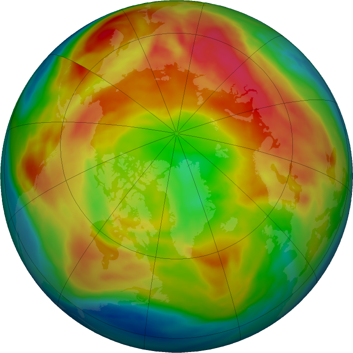 Arctic ozone map for 19 February 2021